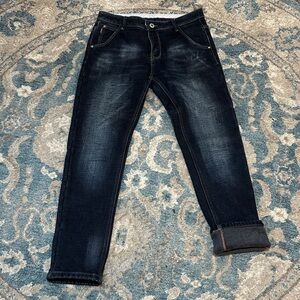 Dark Wash Denim Fleece lined Jeans